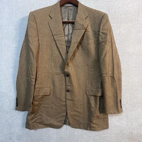 Hickey Freeman Wool Cashmere Blazer Jacket Sport Coat 44L Tan/Brown Classic - Picture 1 of 13